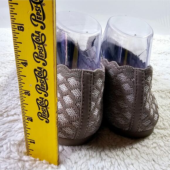 Sketchers Sz8 Air Cooled Cleo Honeycomb Flats‎ Oatmeal Brown Pointedtoes Textile - Picture 5 of 15